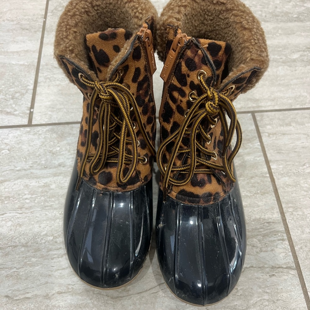 Nature Breeze Brown Leopard Winter Boots